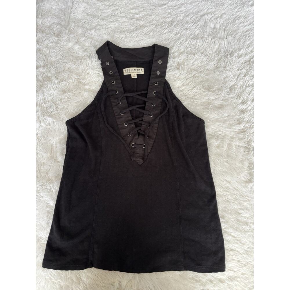 Idyllwind By Miranda Lambert Sz. L Blk Lace Up Top. Fantastic Item